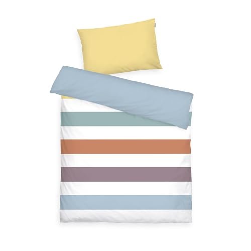 TOM TAILOR Renforcé pościel dziecięca, 40 x 60 cm + 100 x 135 cm, 100% bawełna/Renforcé, z odwracalnym wzorem i kolorowym zamkiem błyskawicznym, kolorowe paski wielokolorowe (Multi Color)