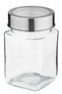 Pojemniki kuchenne - Pojemnik szklany słoik kwadratowy RUBI 300 ml zakrętka stal nierdzewna tworzywo - miniaturka - grafika 1