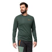 Bielizna sportowa męska - Męska koszulka termoaktywna Jack Wolfskin SKY THERMAL L/S M black olive - L - miniaturka - grafika 1