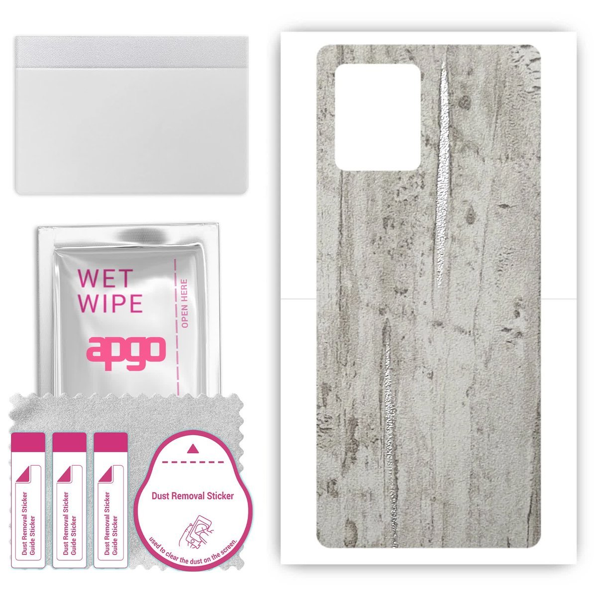 Folia naklejka skórka strukturalna na TYŁ do HMD Pulse+ Plus - Beton Srebrne Paski - apgo SKINS