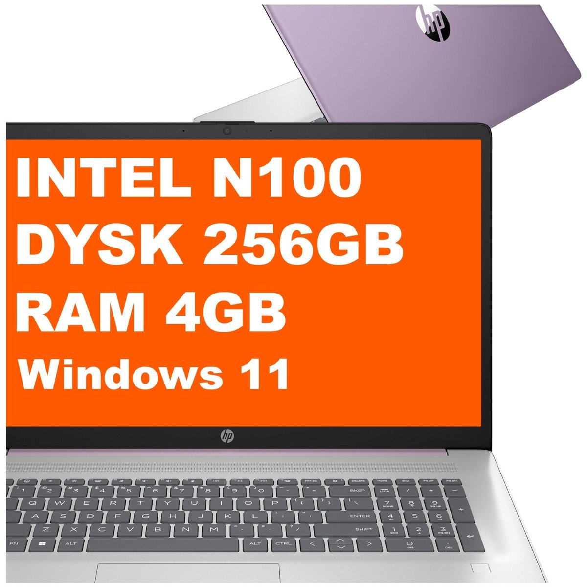 HP 17-cn3143ds / BK1C2UA / Intel N100 / 4GB / 256GB / Intel UHD / HD+ / Dotyk / Win 11 / Fioletowy BK1C2UA_4GB_250SSD_W11