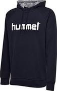 Bluzy męskie - Hummel Hmlgo Cotton męska bluza z kapturem, z logo, niebieski, 3xl - miniaturka - grafika 1