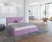 Łóżka - Łóżko tapicerowane RINO - Paris, kolor: fiolet rama, stelaż metalowy podnoszony 120 x 200 - miniaturka - grafika 1