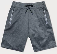 Spodenki damskie - SPORTOWE SPODENKI MĘSKIE CIEMNE SZARE (8K298-5) - J.STYLE - miniaturka - grafika 1