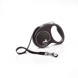 Flexi Smycz oryginalna Black Design czarna L 5m do 50kg taśma 803410 - Smycze dla psów - miniaturka - grafika 1