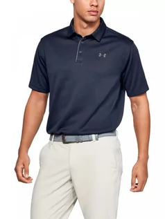 Koszulki sportowe męskie - Męska koszulka do golfa UNDER ARMOUR Tech Polo - granatowa - grafika 1
