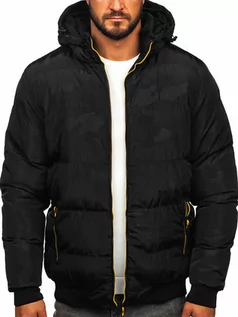 Kurtki męskie - Czarna pikowana kurtka męska zimowa Denley 7270 - grafika 1