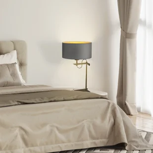 Czarna lampka nocna na stolik nocny ALASKA GOLD w stylu skandynawskim - Lampy stojące - miniaturka - grafika 1