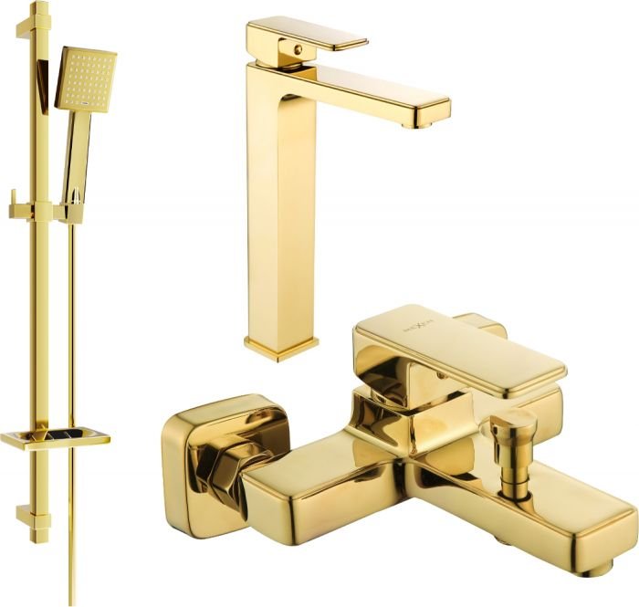 Mexen Cetus DQ45 zestaw wannowy, złoty - 744313DQ45-50