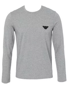 Emporio Armani Męski T-shirt z logo Rubber Pixel, jasnoszary melanżowy, L - Koszulki męskie - miniaturka - grafika 1