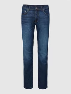 Spodnie męskie - Jeansy o kroju regular tapered fit z 5 kieszeniami model ‘BELFORT’ - grafika 1