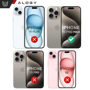 Etui do iPhone 15 Pro Max Obudowa Case +2x szkło na ekran i 2x obiektyw pancerne Alogy 360 Hybrid Set 5w1 czarno-przezroczyste - Etui i futerały do telefonów - miniaturka - grafika 5