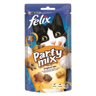 Purina Felix Party Mix karma dla kota o smaku kurczaka, wątróbki i indyka 60g - Suplementy i witaminy dla kotów - miniaturka - grafika 3