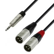 Akcesoria do nagłośnienia - ah Cables adam hall 4 Star Series rean instrument przewód o długości 3 m, jack 3,5 MM na 2 X XLR męski) K4YWMM0300 - miniaturka - grafika 1