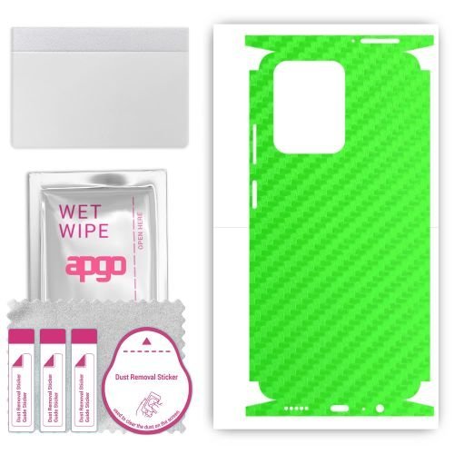 folia naklejka skórka strukturalna na TYŁ+BOKI do Honor X7a - Carbon Zielony - apgo SKINS