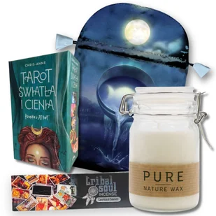 Zestaw Tarot Światła i Cienia z woreczkiem na karty, kadzidełkami i świecą - książka - Ezoteryka - miniaturka - grafika 1