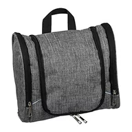 Kosmetyczki, organizery i kuferki - Relaxdays Kosmetyczka dla mężczyzn i kobiet, 6 przegródek, wodoszczelna, kosmetyczka do zawieszenia, worek na pranie na kemping, szary, 1 sztuka - miniaturka - grafika 1