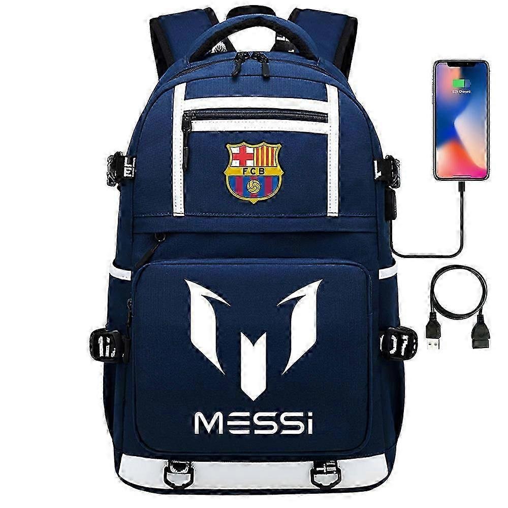 Messi Barcelona Plecak z nadrukiem Torba podróżna Tornister studencki Wodoodporny komputer niebieski