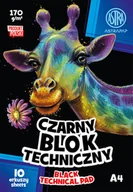 Podobrazia, bloki, papiery - Astra, Blok techniczny BLACK A4 170 g, 10 ark. - miniaturka - grafika 1