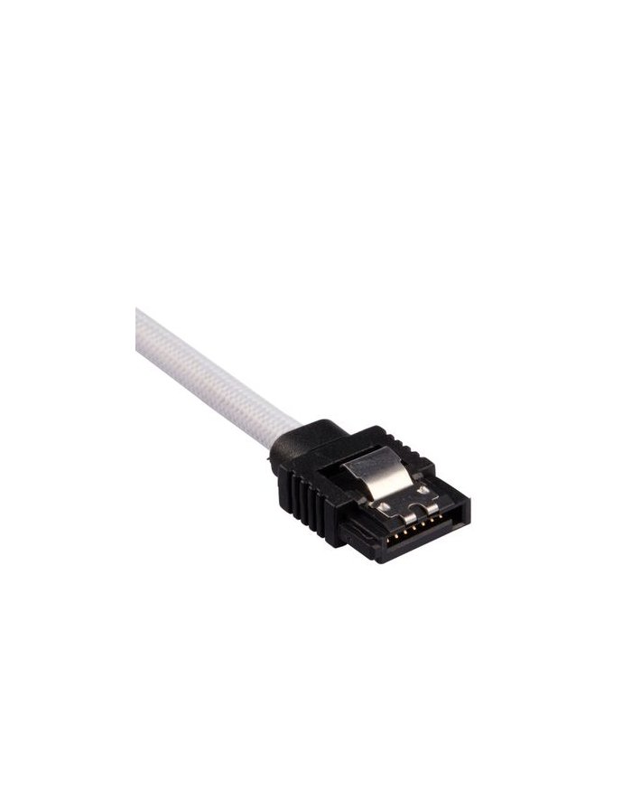CORSAIR Premium Sleeved SATA Data Cable Set with Straight Connectors White 60cm