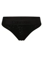 Majtki damskie - Calvin Klein Stringi Kobiety czarny wypukły wzór tkaniny, S - miniaturka - grafika 1