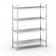 Szafy i regały magazynowe - B2B Partner Regał ze stali nierdzewnej, 1550x1200x500 mm, 4 półki WT-C200101 - miniaturka - grafika 1