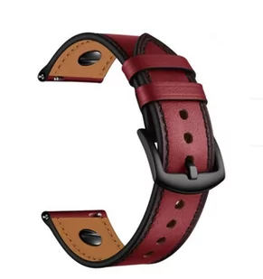 Best Accessories Best Accessories UNIWERSALNY PASEK SKÓRZANY 22MM RED 672 - Akcesoria do smartwatchy - miniaturka - grafika 1