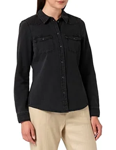 VERO MODA Vmmaria Ls Denim Slim Shirt Mix New Noos bluzka damska, czarny, M - Bluzki damskie - miniaturka - grafika 1
