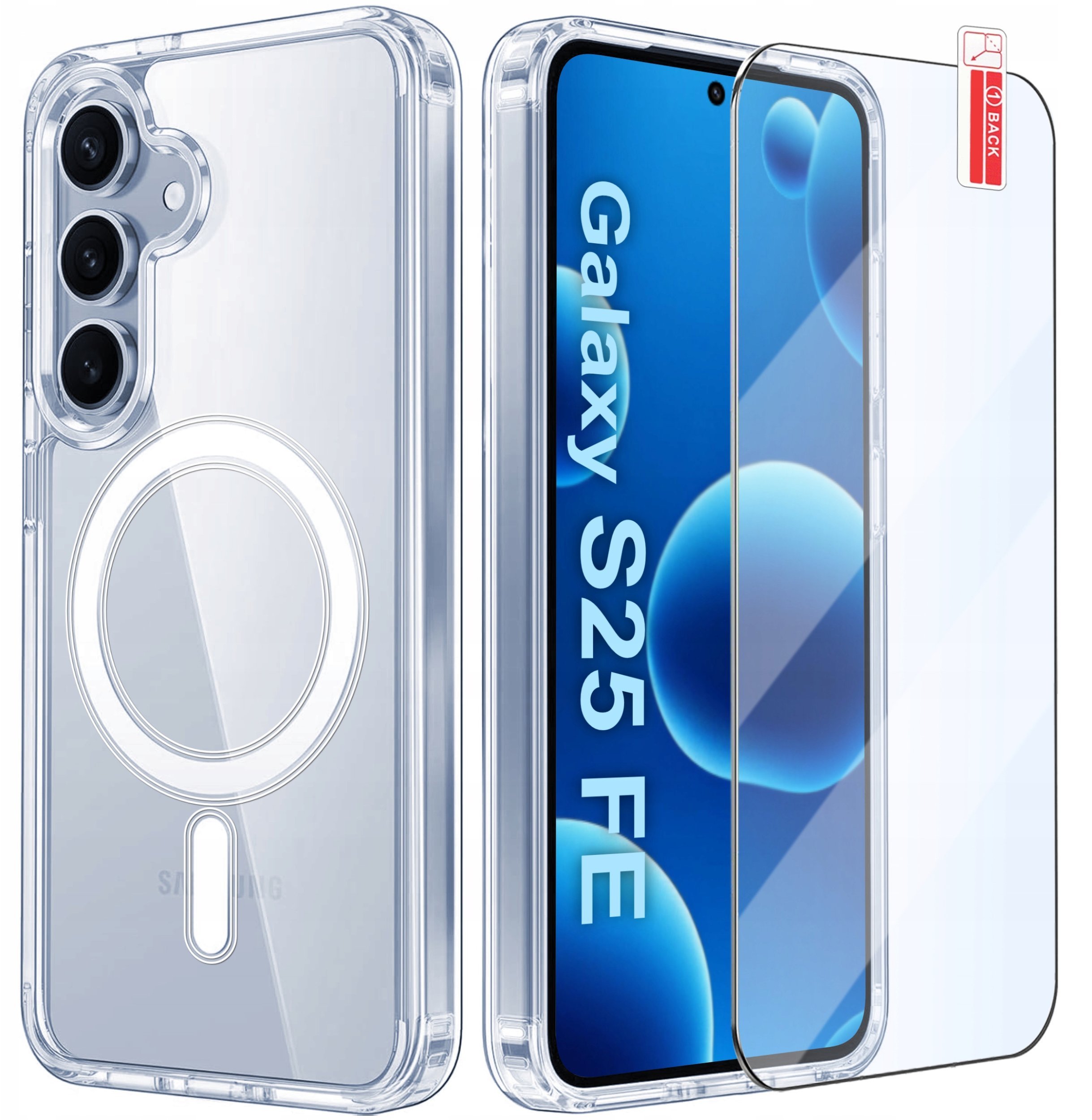 Etui Magnetyczne Przezroczyste do Samsung S25 FEdo MAGSAFE CASE + Szkło