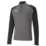 Bluzy męskie - Bluza męska Puma teamLIGA 1/4 Zip Top szaro-czarna 657236 13 - miniaturka - grafika 1
