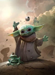 Naklejki na ścianę Naklejka Yoda Star Wars Baby Yoda 100x70 cm - Naklejki na ścianę - miniaturka - grafika 1
