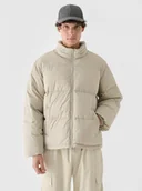 Kurtki męskie - Męska kurtka zimowa z wypełnieniem naturalnym Outhorn OTHWAW24TDJAM656 - beżowa - miniaturka - grafika 1