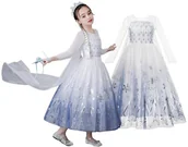 Stroje karnawałowe - Strój Przebranie Sukienka Elza Elsa 140/146,Hopki - miniaturka - grafika 1