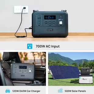 OUKITEL P1201E Portable Power Station, 960Wh LiFePo4 Battery, 1200W AC Output, Fast Charging in 1.5 Hours, LED Light - Akumulatory ogólnego zastosowania - miniaturka - grafika 4