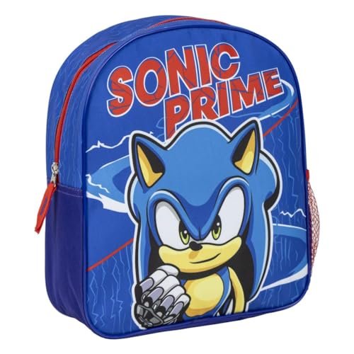 CERDÁ LIFE'S LITTLE MOMENTS Plecak dziecięcy Sonic - kolor niebieski - zapięcie na zamek błyskawiczny - 25 x 20 x 29 cm - plecak szkolny - wyściełane uchwyty - oryginalny produkt zaprojektowany w