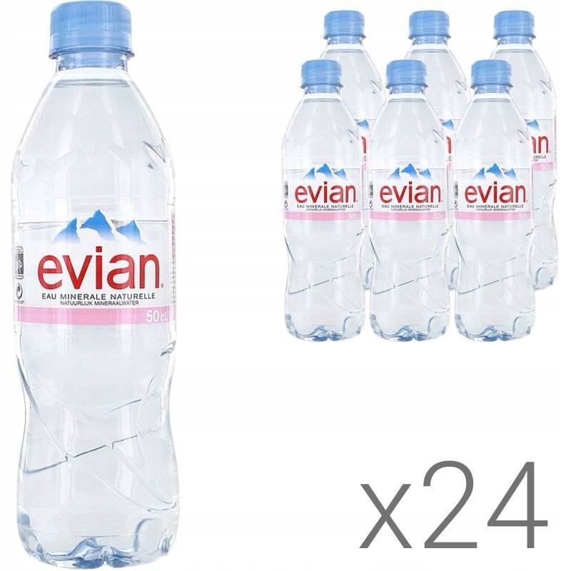EVIAN WODA MINERALNA 0,5 L (500 ml) x 24 - NIEGAZOWANA PET