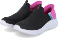 Buty dla dziewczynek - Skechers wsuwane trampki dziewczęce FRESH TIME czarny różowy tekstylny rozmiar: 37½ - miniaturka - grafika 1