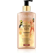 Balsamy i kremy do ciała - Eveline Brazilian Body Shimmer do ciała ze złotym pyłkiem 5w1 do każdej karnacji 150ml - miniaturka - grafika 1