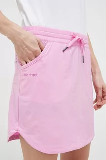 Spódnice - Marmot spódnica Elda kolor fioletowy mini prosta - grafika 1
