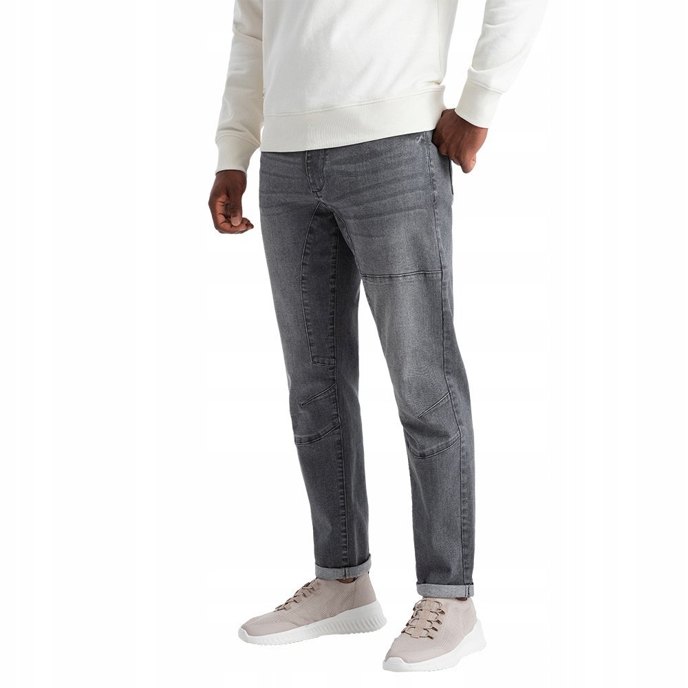 Męskie spodnie jeansowe TAPER FIT szare V2 OM-PADP-0161 XXL