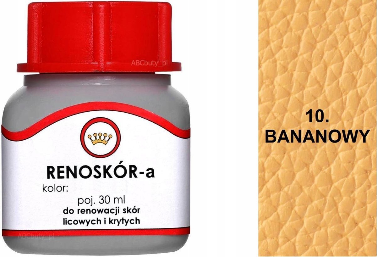 G10-01 BANANOWY 10 RENOSKÓR FARBA DO BUTÓW WILBRA DO SKÓRY LICOWEJ + LAKIER