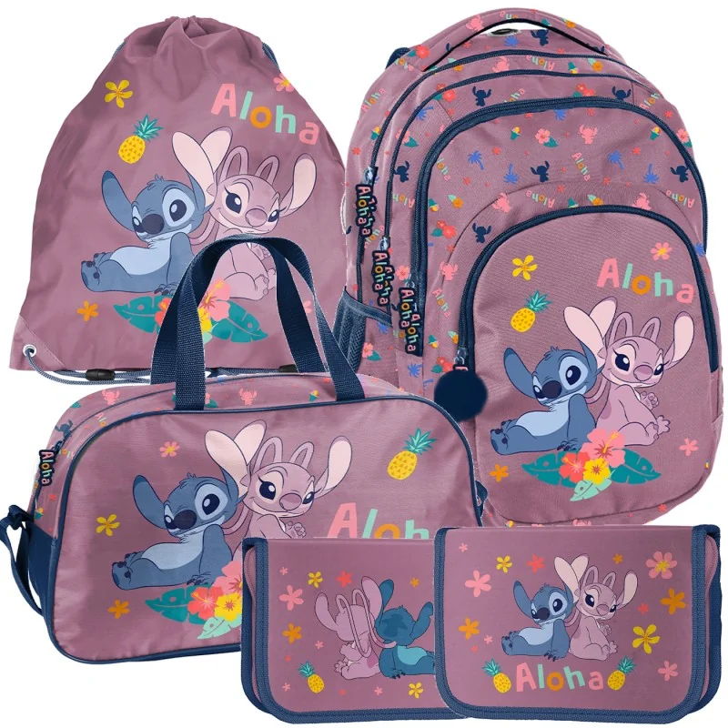 ZESTAW szkolny plecak piórnik torba Disney Lilo i Stitch Aloha