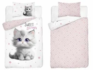 Pościel dla dzieci - Pościel bawełniana do łóżeczka 100x135 5518b kotek - miniaturka - grafika 1