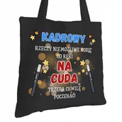 Torby i wózki na zakupy - Torba Bawełniana dla Kadrowego Czarna Na Prezent Ekologiczna Trwały Nadruk - miniaturka - grafika 1