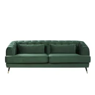 Sofy i kanapy - Shumee Shumee Sofa 3-osobowa welurowa zielona SLETTA 227018 - miniaturka - grafika 1