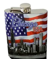 Piersiówki - Piersiówka Ze Stali Nierdzewnej Chicago Usa/ Gentelo - miniaturka - grafika 1