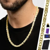 Łańcuszki - ZŁOTY ŁAŃCUSZEK 999 MĘSKI SPLOT KRÓLEWSKI DŁUGI PEŁNY GRUBY 60cm SREBRO 925 - miniaturka - grafika 1