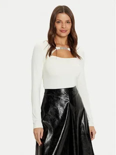 ONLY Bluzka 15337499 Biały Slim Fit - Bluzki damskie - miniaturka - grafika 1
