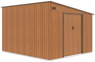 Altany ogrodowe - Domek narzędziowy JASPER 279x321cm Oak Brown, metalowy, z podwójnymi drzwiami, wentylowany, schowek na sprzęt ogrodowy i narzędzia Hardmaister - miniaturka - grafika 1