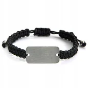 Bransolety męskie - Betlewski, Bransoletka Męska, Splot, Czarny - miniaturka - grafika 1